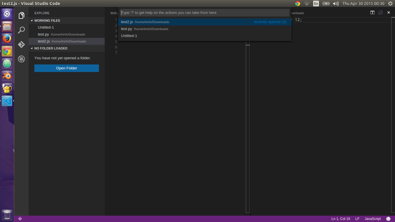 Visual Studio Code for Linux, a quick look