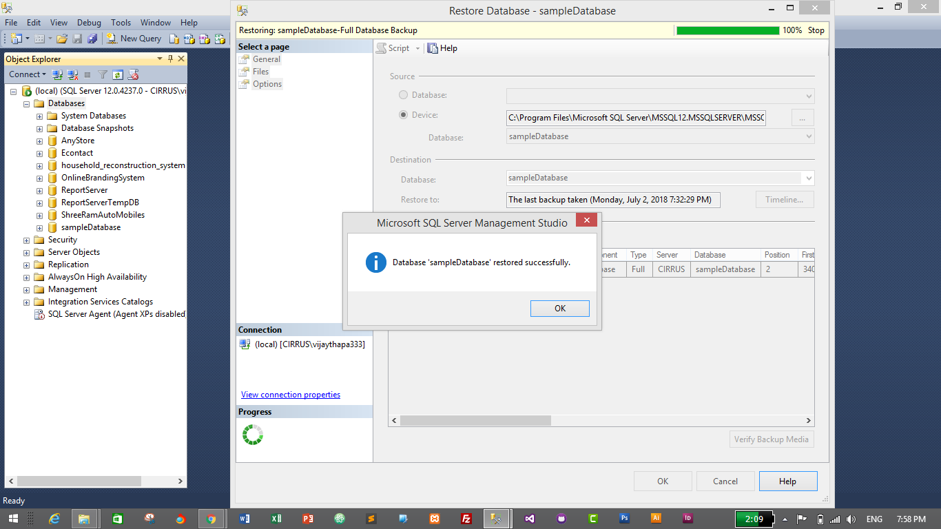 How to Backup and Restore Database in MS SQL Server?