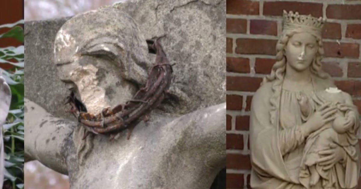 TradCatKnight 50 Christian Statues Defaced and Decapitated in Germany