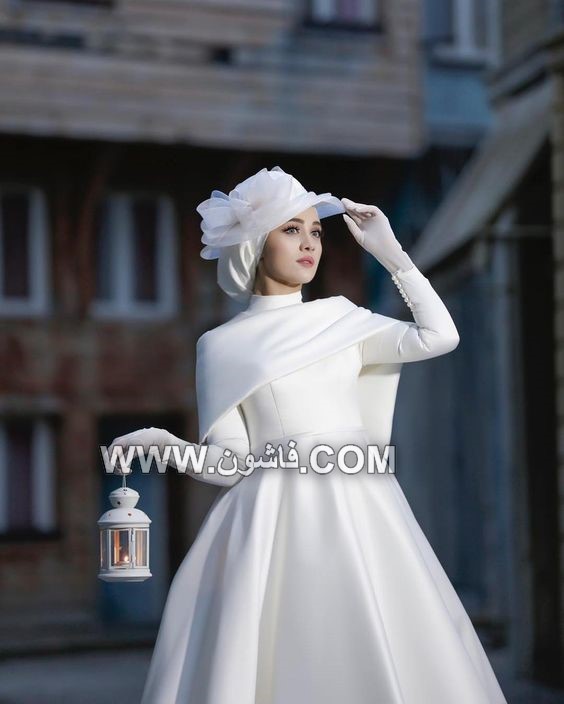 بالصور أجدد الأشكال العصرية فى عالم لفات الطُرح للعرائس المحجبات فساتين زفاف, فساتين زفاف محجبات, لفات طرح للزفاف, لفات حجاب للزفاف, أشكال لفات الحجاب فى الفرح