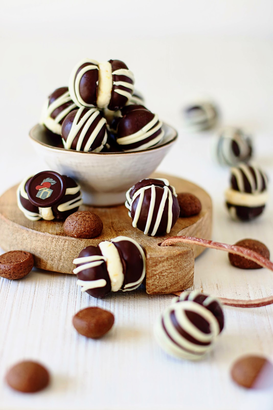 Chocolade kruidnoten met sinaasappelcrème