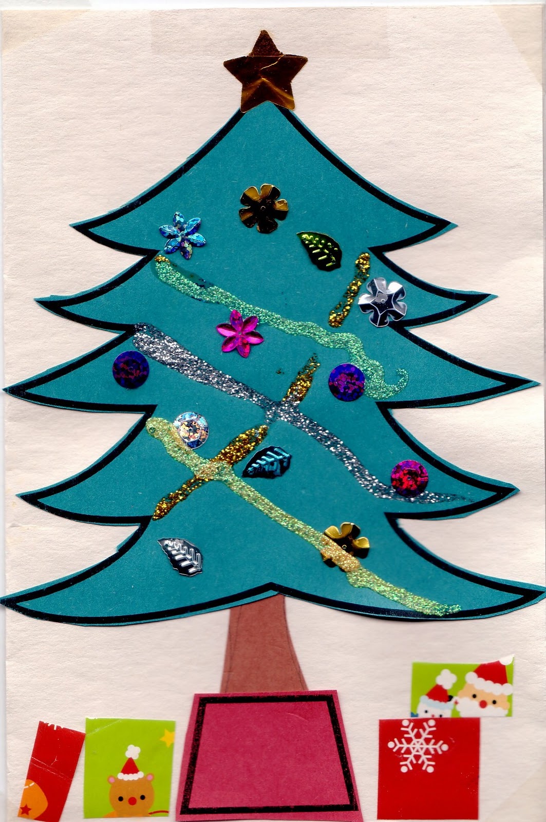 Easy Christmas Tree Card Craft Preschool Education For Kids