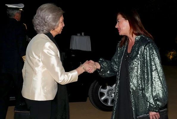 Emeritus Queen Sofia and Spanish Minister of Industry, Trade and Tourism Maria Reyes Maroto attended a gala at Son Termes Bunyola