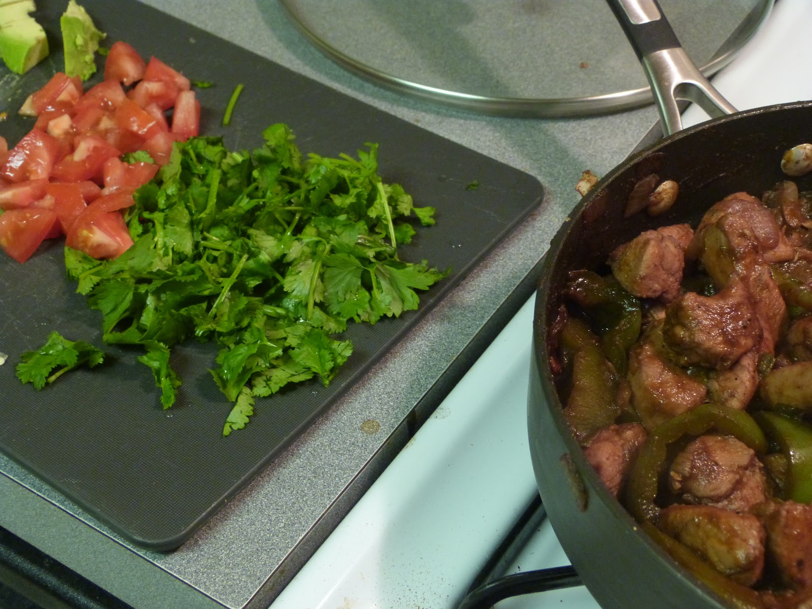 I Like to Cook. Sorry if You Don't. Red Wine Chicken Fajitas with Cilantro & Avocado
