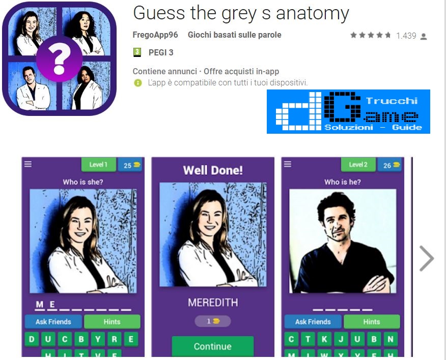 Soluzioni Guess The Grey's Anatomy | Tutti i livelli risolti con screenshot soluzione