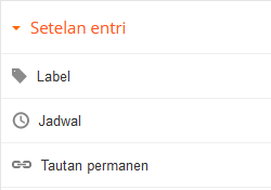 Setelan Entri Setelan Entri