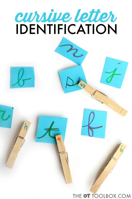 Use this cursive handwriting activity to help kids learn to write cursive letters and identify cursive letters. Use this cursive handwriting activity to help kids learn to write cursive letters and identify cursive letters.