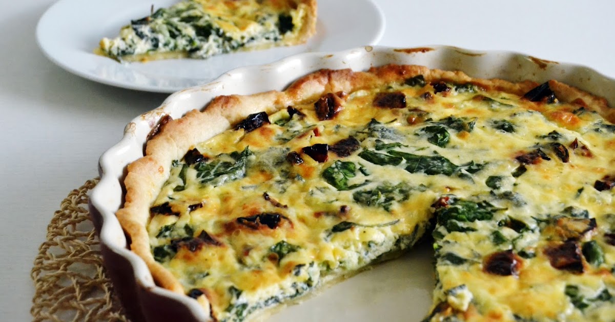 lucy in the sky with food Quiche se špenátem a rajčaty