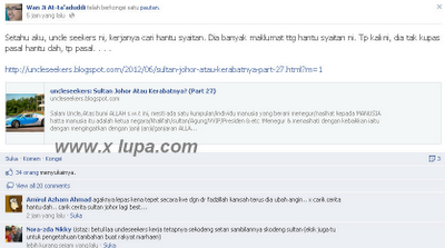 Sultan Johor Dihina Ustaz Dalam Facebook