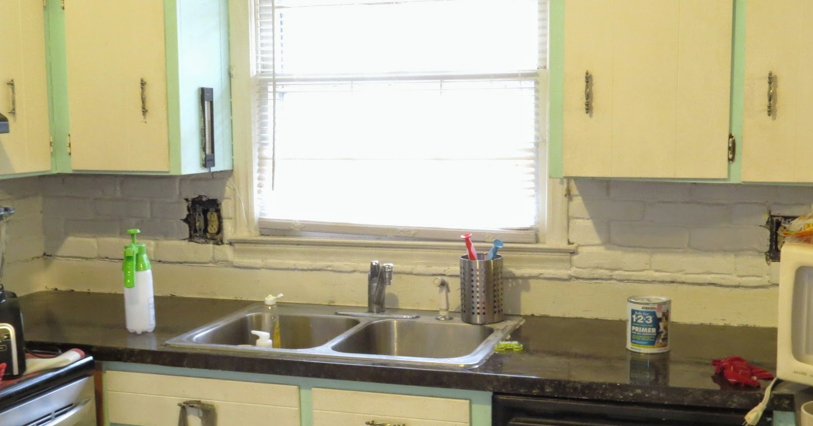 No Title Necessary 1970's Brick Veneer Backsplash...ADIOS!!