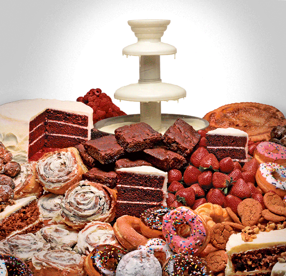 Festive sparkling Ice Sculpture & Delightful Chocolate Fountains Fun