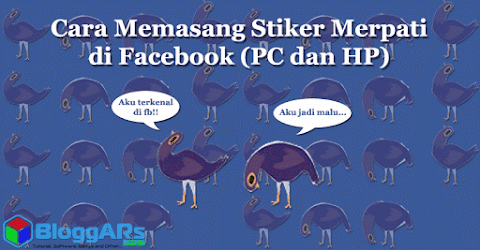 Cara Memasang Stiker Facebook Merpati Ungu (PC dan HP) Memasang Stiker Facebook Merpati