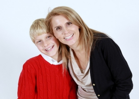 A picture of mother and son. A picture of mother and son.