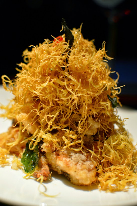 Hakkasan soft shell crab with egg yolk