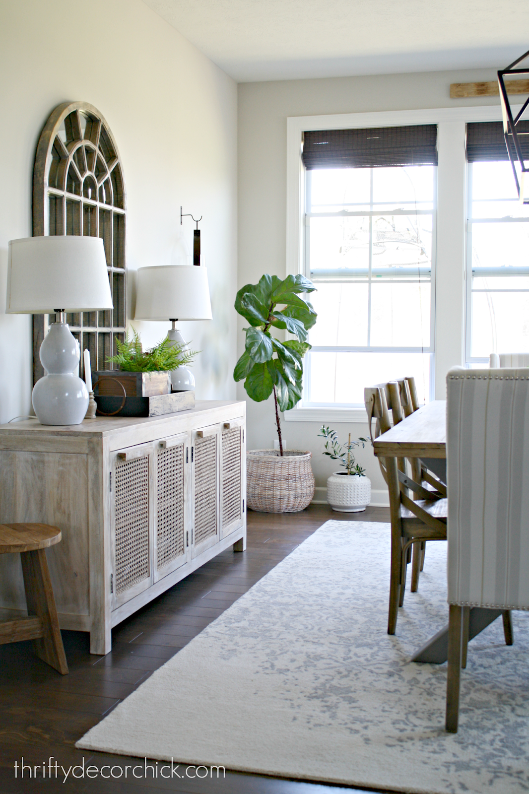 Light and neutral dining space