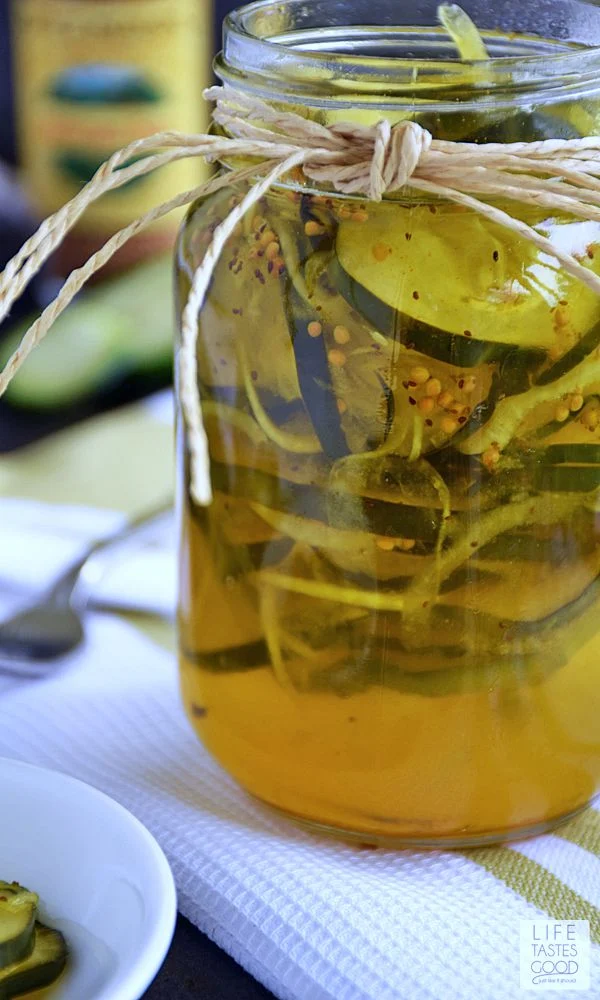 Homemade Bread and Butter Pickles | by Life Tastes Good are easy to make, fresh, and the perfect accompaniment to your favorite sandwich. #SundaySupper