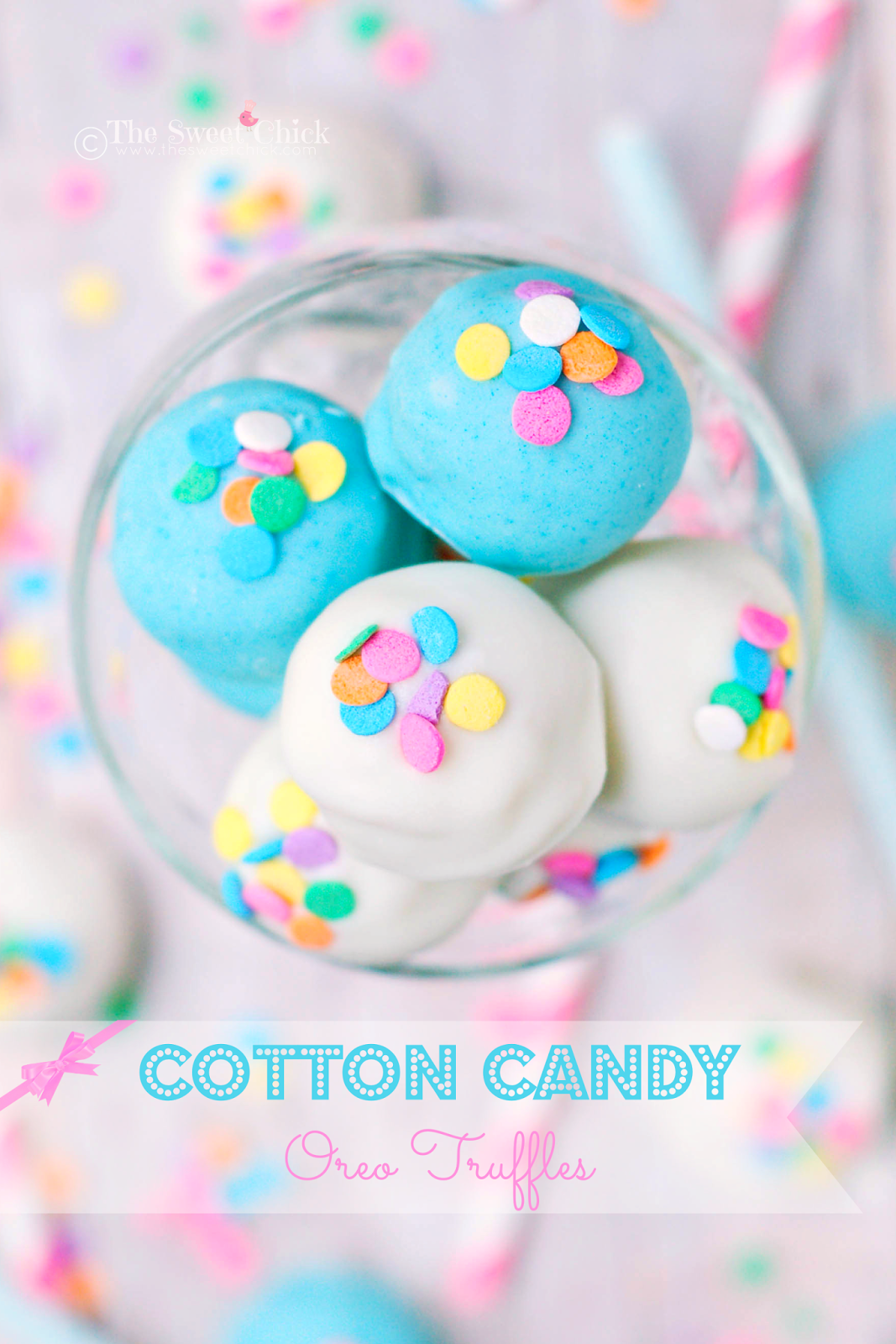 Cotton Candy Oreo Truffles by The Sweet Chick