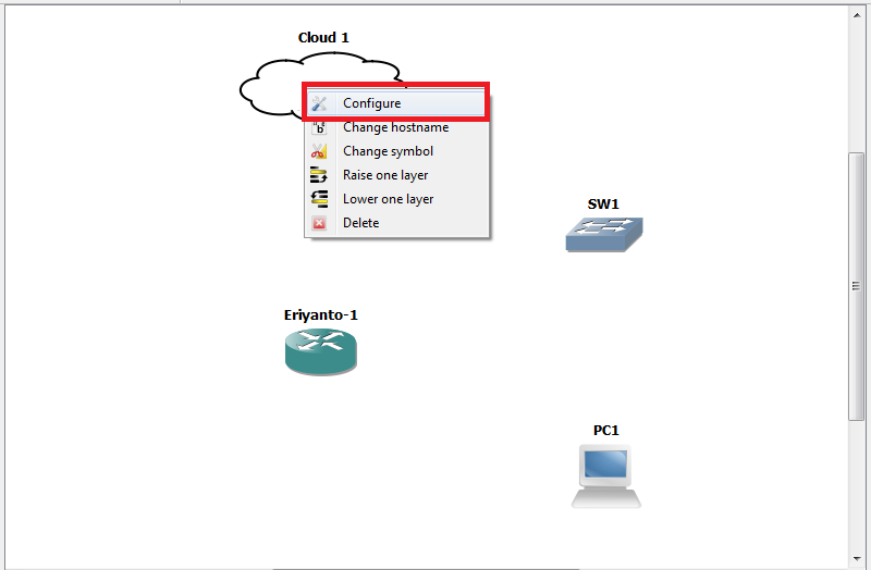 Menghubungkan Router dengan Cloud di GNS3