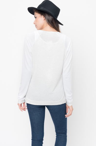 Shop for White Color Block Two Tone Pullover Crew Neck @34$ On Caralase.com