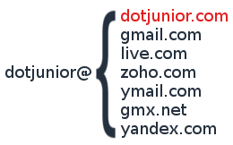 Fique à vontade! Escolha um ou mais e-mails de contatos. e-mails contato dotjunior