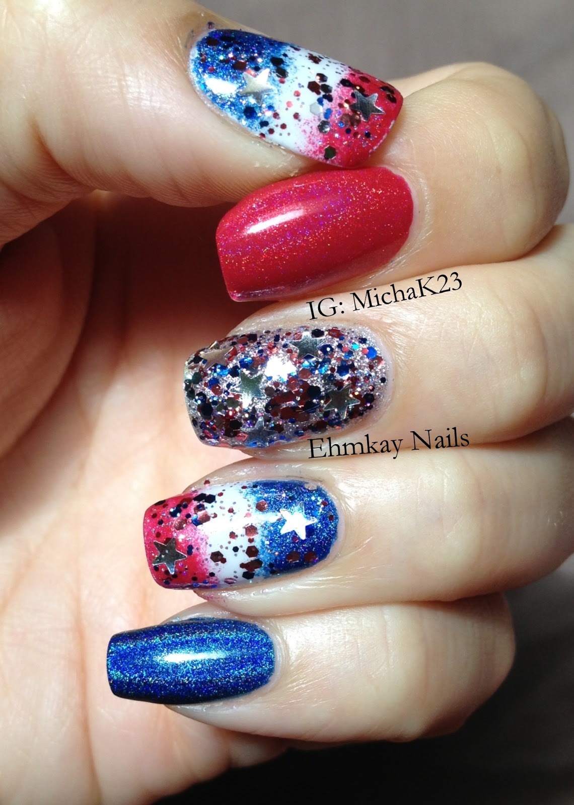 Summer Nails for July 4th