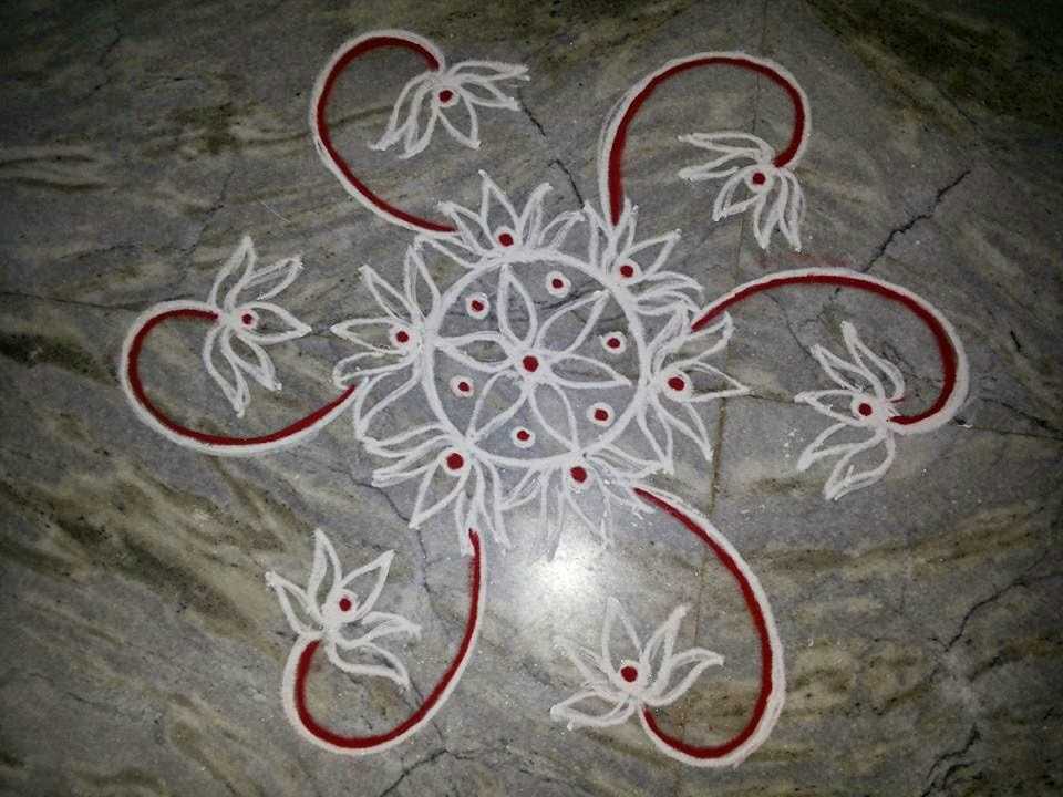 TELUGU WEB WORLD SIMPLE INTERIOR FLOOR MUGGULU COLLECTION