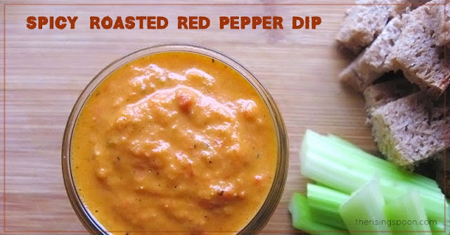 Spicy Roasted Red Pepper Dip | therisingspoon.com