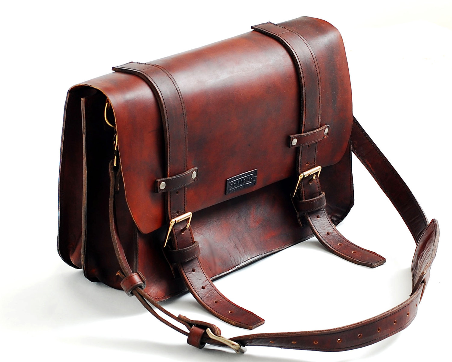 Leather Messenger Bag Briefcase. Time Resistance Leather Briefcase for