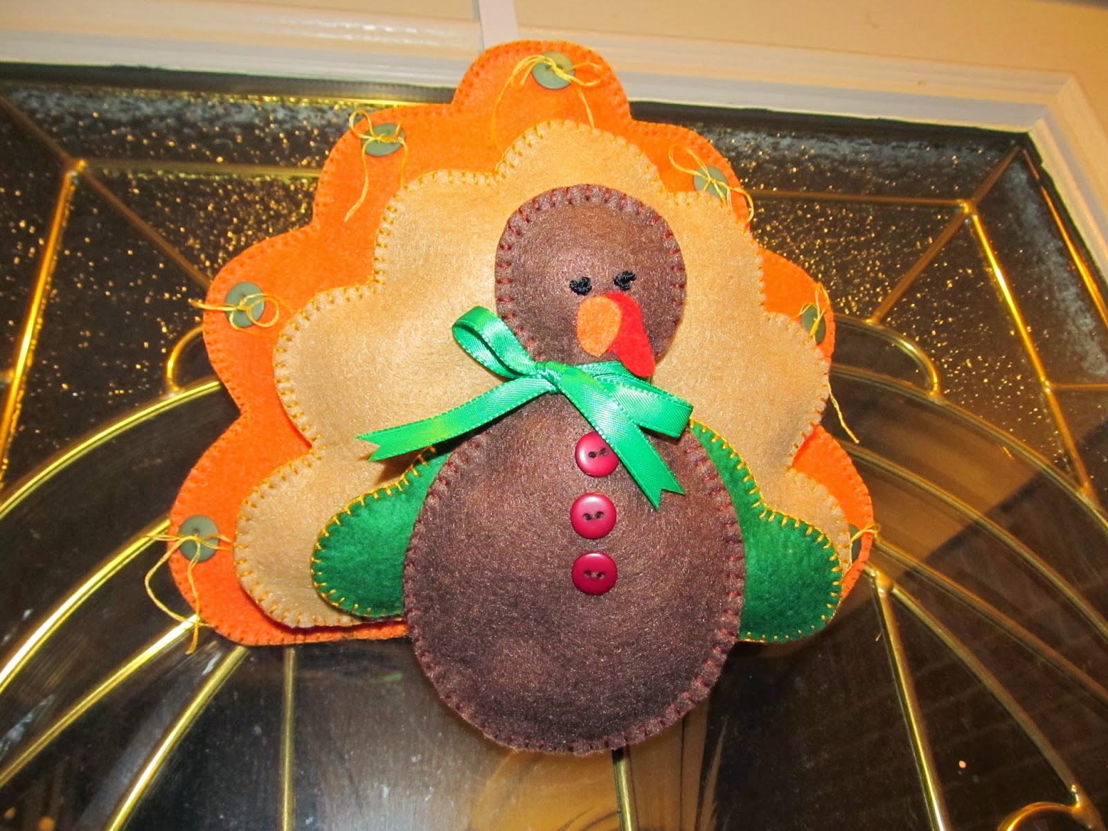 Sewing Sandy Mr Gobbles Stuffed Felt Turkey Door Decoration