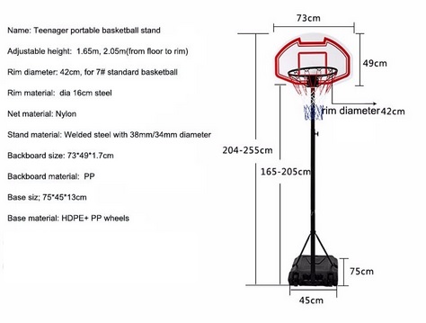 Tinggi Ring Basket Dari Lantai Untuk Putra Dan Putri