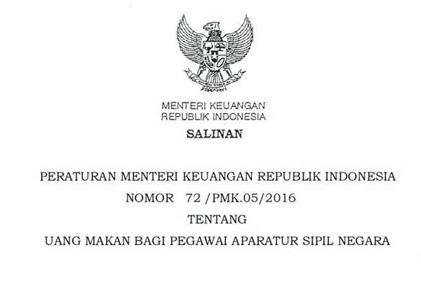 PNS dapat Uang Makan 2016