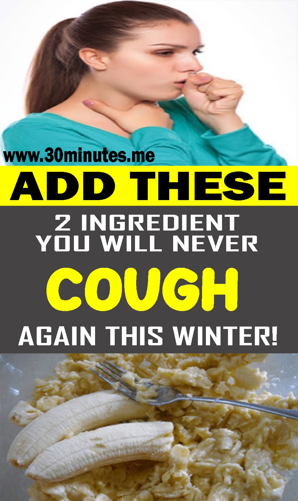 Mash A Banana And Add These 2 Ingredients! You Will Never Cough Again