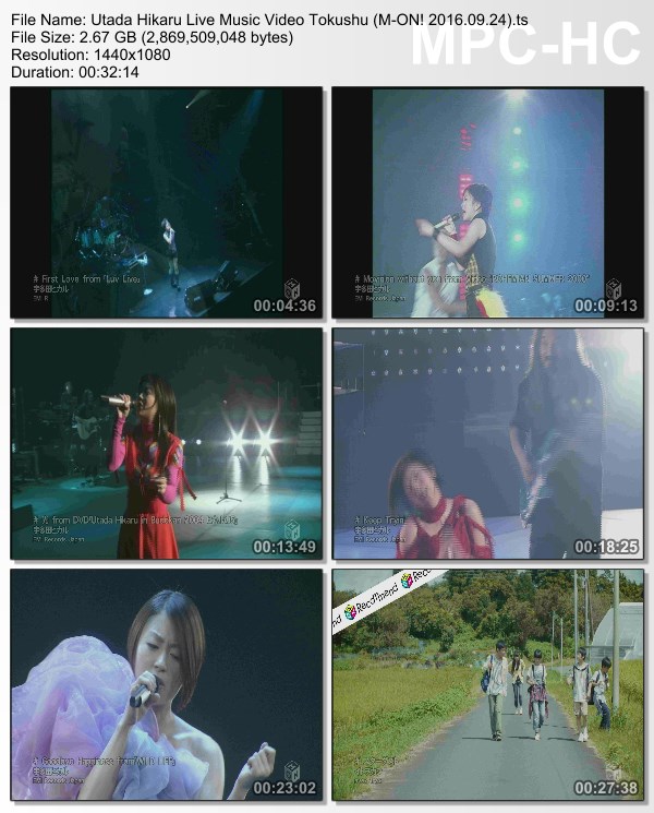 [TV-Variety] 宇多田ヒカル ライブミュージックビデオ特集 (M-ON! 2016.09.24)