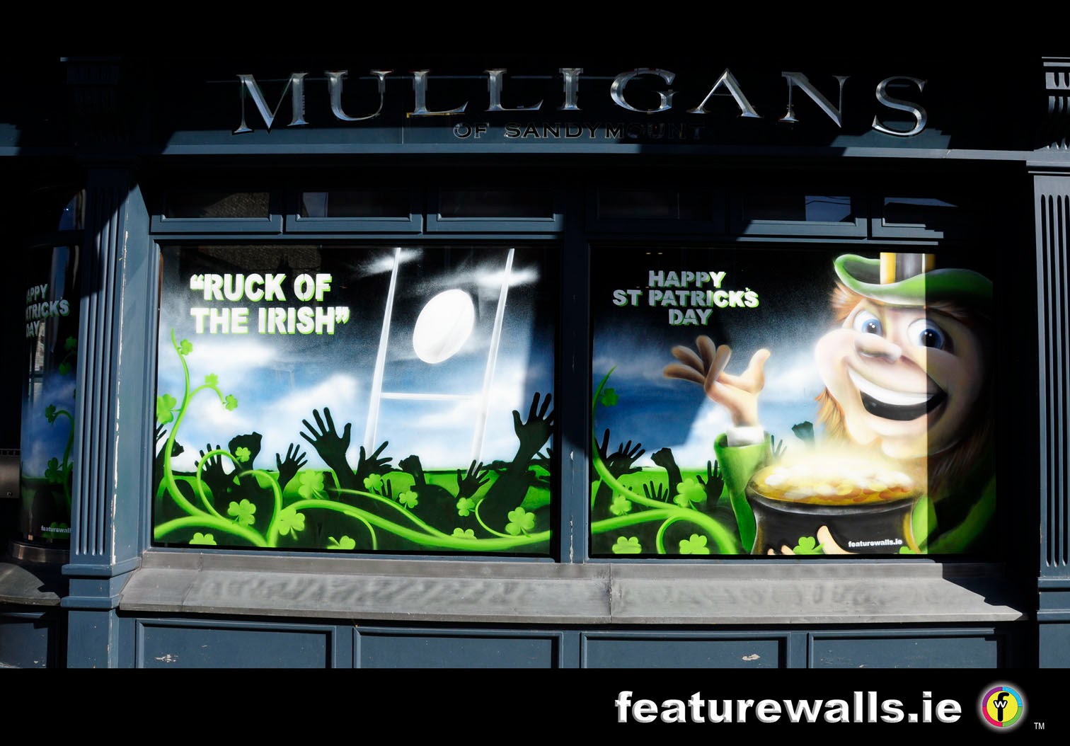 Mural Painting Professionals featurewalls.ie ST PATRICK'S DAY WINDOW
