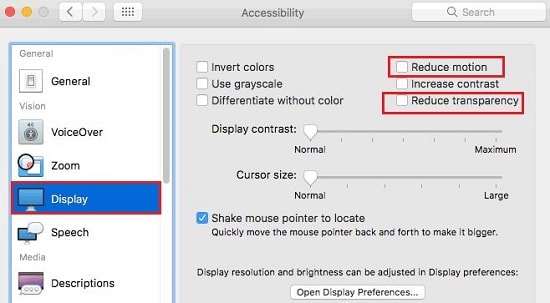Reduce Transparency on slow macOS Sierra after upgrade