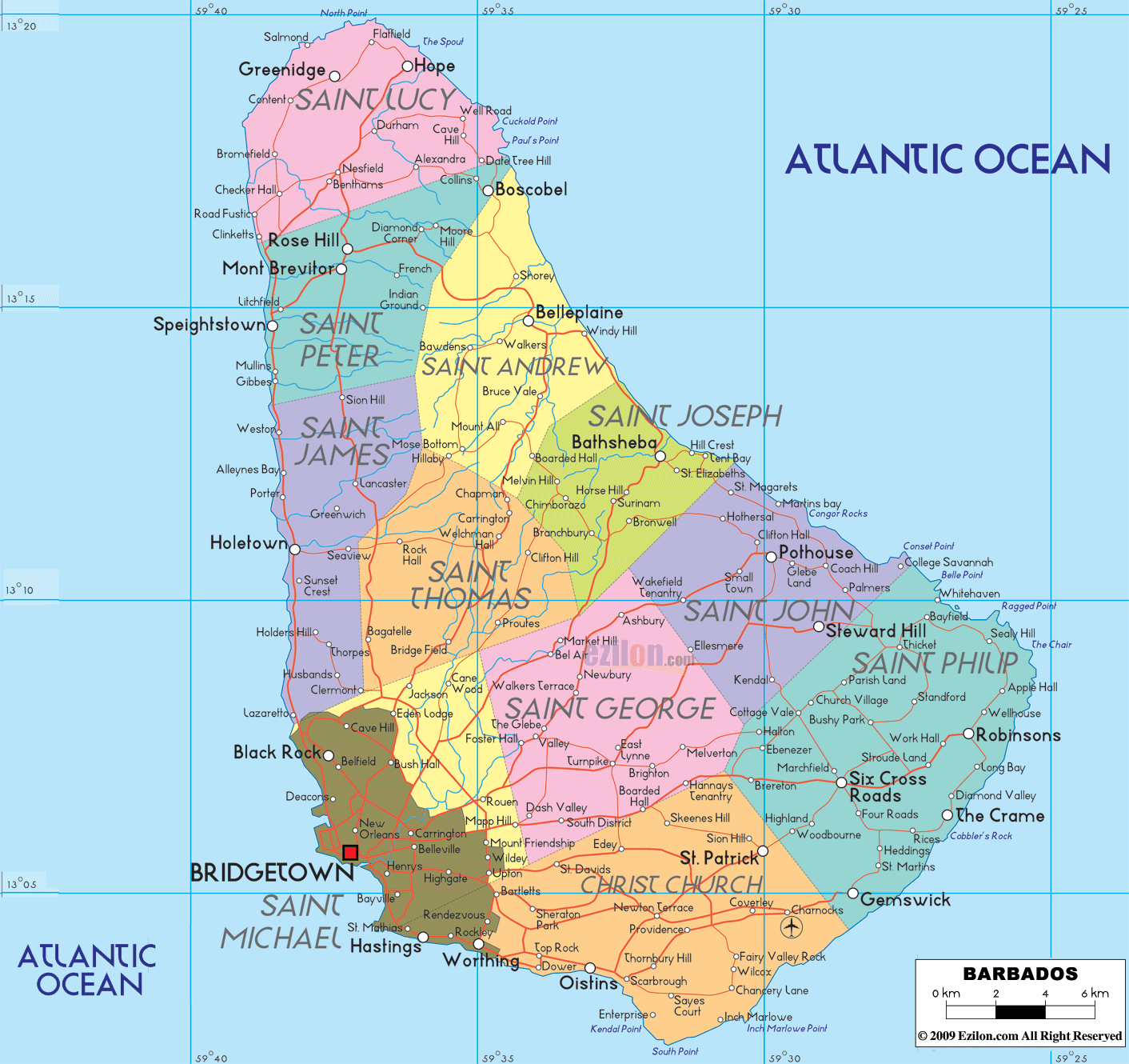 Barbados | Mapas Geográficos de Barbados 