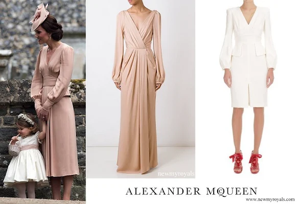 Kate Middleton wore ALEXANDER MCQUEEN Ruched Wrap Long Dress