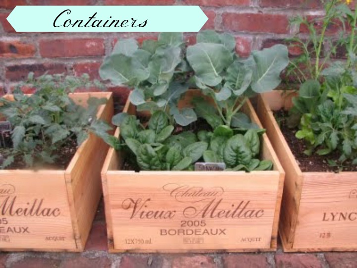 Wine crate herb garden