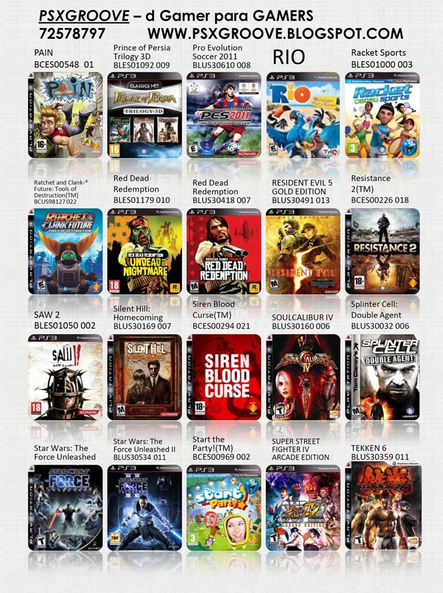 lista actualizada de juegos para PS3 14/12/11