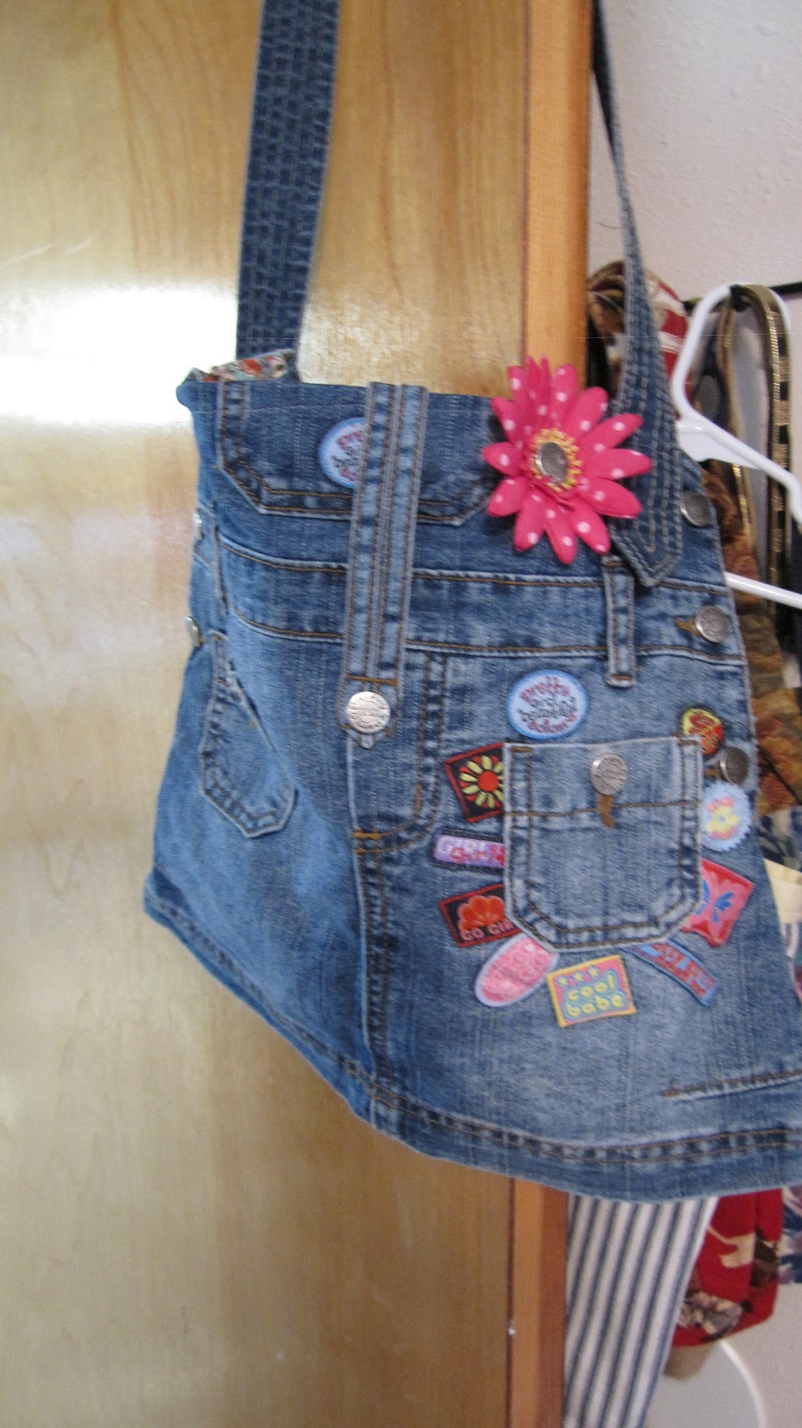 Sheri B's girl talk: Jean bags from old denim girl skirts