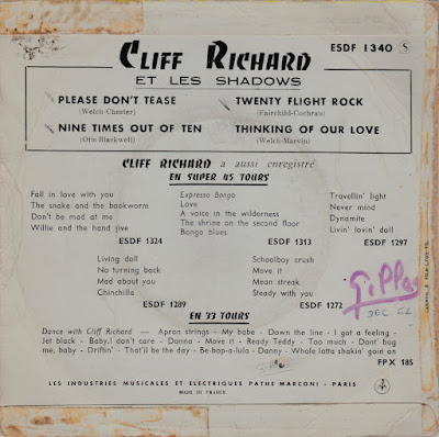 Cliff Richard Et Les Shadows - Please don't tease  (1960) EP