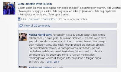 Testimoni Pengguna yg telah berpuas hati dgn Vita-Lea Testimoni Pengguna yg telah berpuas hati dgn Vita-Lea