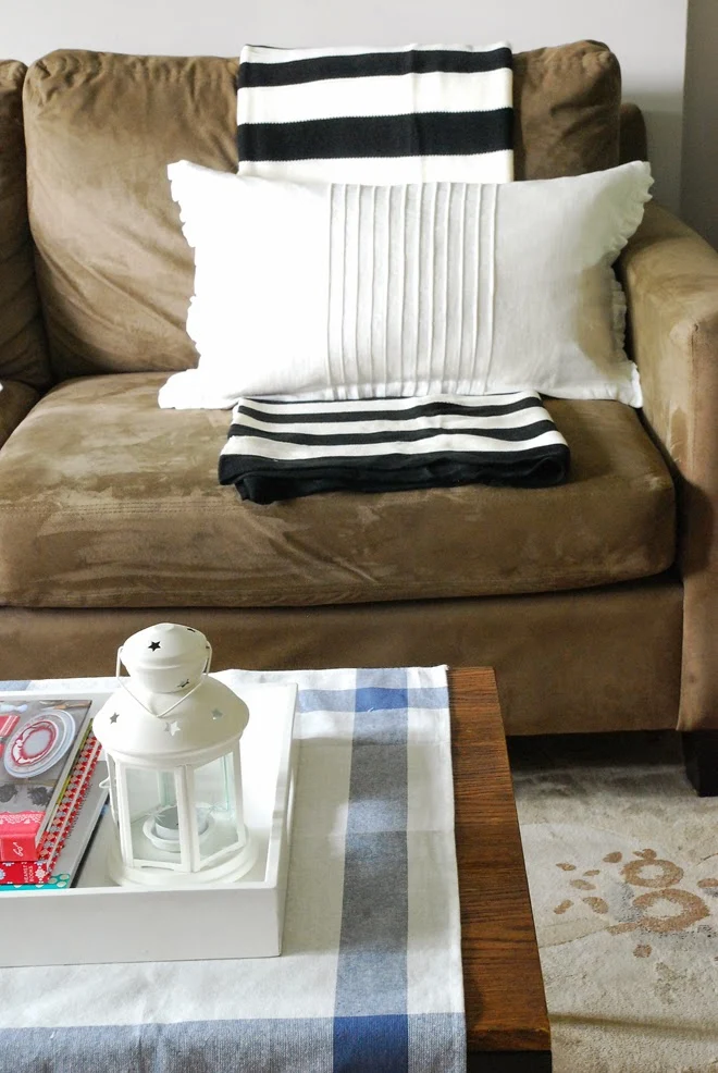 brown sofa living room ikea pillow blanket