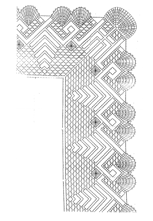 esquema o picado de puntilla número 2 de encaje bolillos