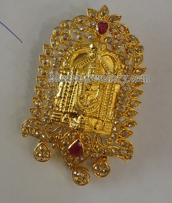 Lord Venkateshwara Uncut Diamond Pendant Jewellery Designs