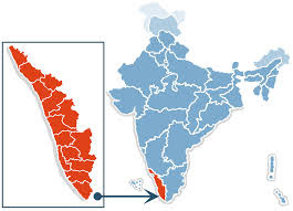 India map with Kerala state highlighted. India map with Kerala state highlighted.