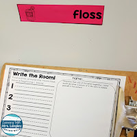 #4 Write the Room  This is a fan favorite for sure! Student use the recording sheet to write down words they find around the room. When they find all five words they go back to their seats and draw a picture of themselves with one of the words. Their pictures always make me smile! 