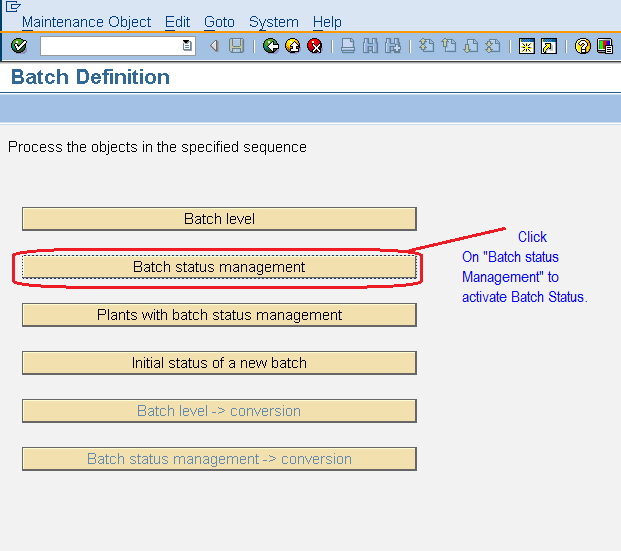 SAP Batch Management How to Activate Batch Status Management