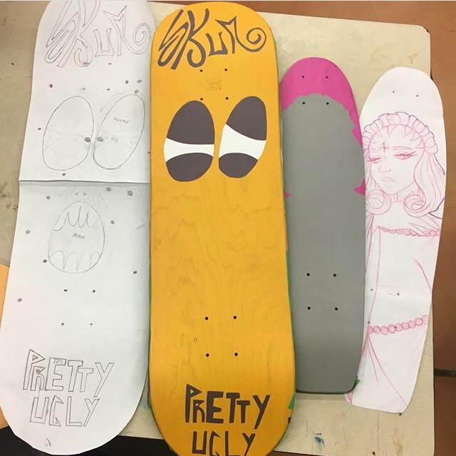 OASIS SKATEBOARD FACTORY WIP on personal branded skateboard by Scumbag