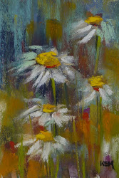 pastel painting paintings daisies demo monday chalk artist flowers pastels watercolor margulis karen artwork flower drawing soft daisy garden nature